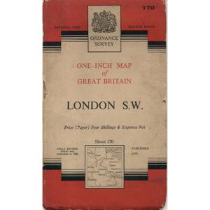 London SW One Inch Map by Ordnance Survey