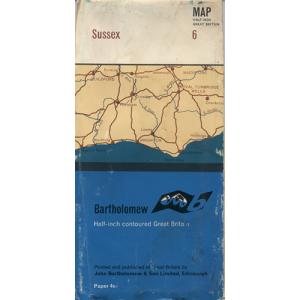 Sussex Map by Bartholomew