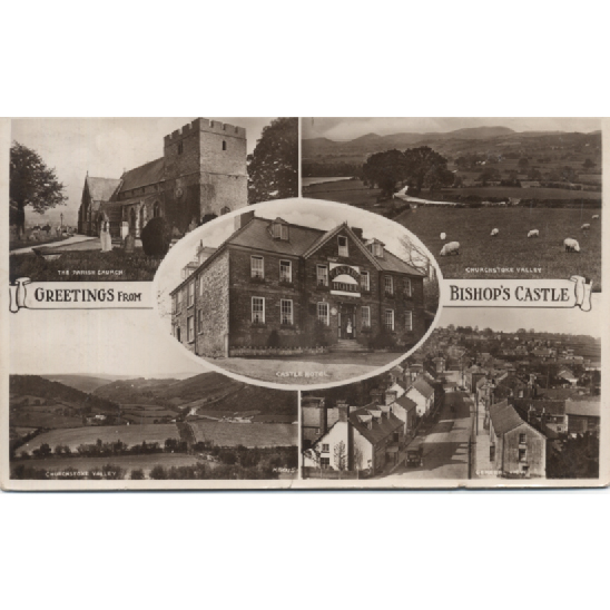 Bishops Castle Postcard 1951  by n/a