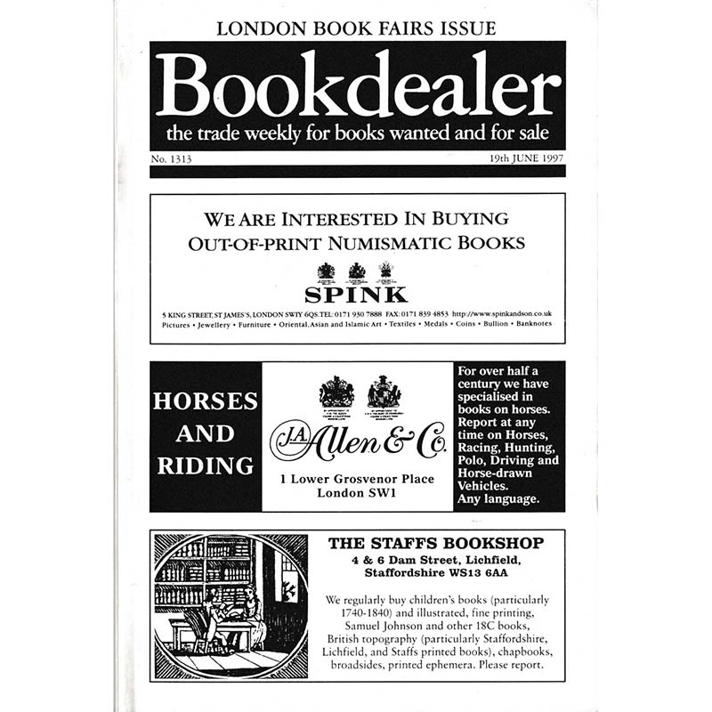 Bookdealer - London Book Fairs Issue - 19th June 1997 - 1313 by Bookdealer