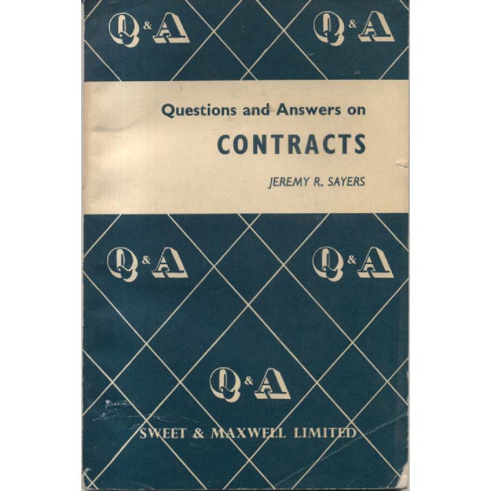 Questions and Answers On Contracts by Jeremy R Sayers