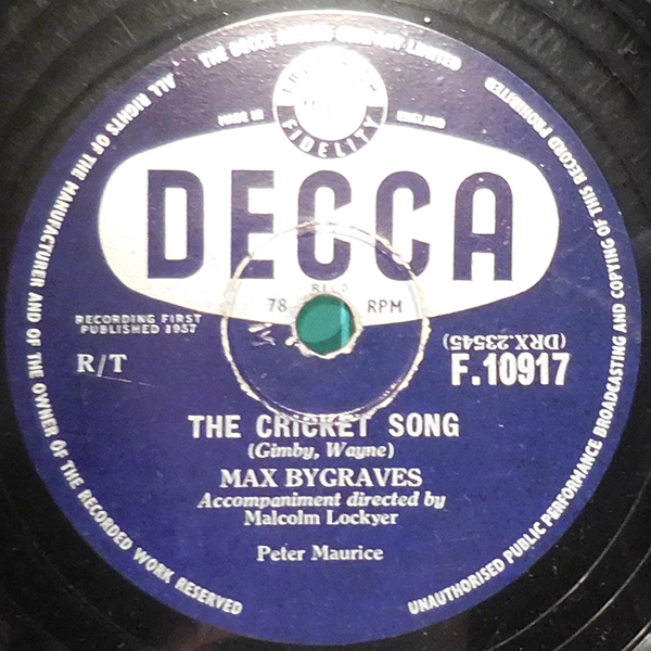 The Cricket Song by Max Bygraves