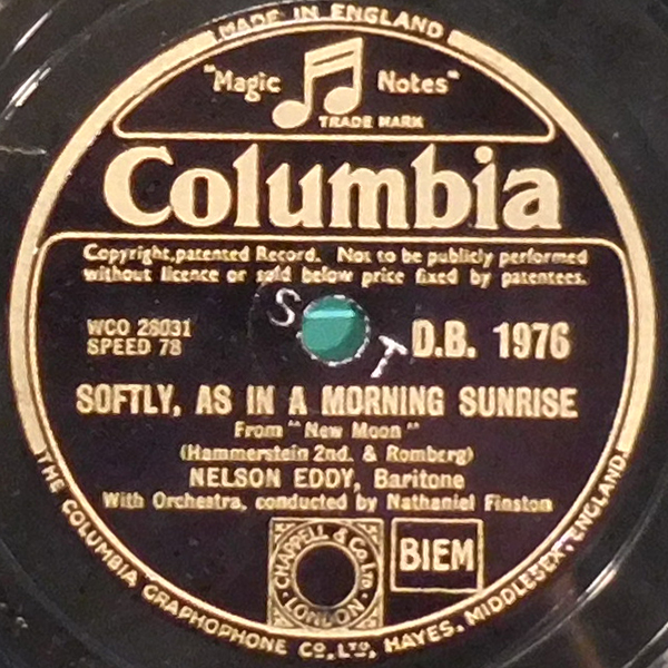Softly As In A Morning Sunrise by Nelson Eddy